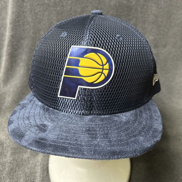 New Era 59Fifty Indiana Pacers Hat 7 3/4 Blue NBA On Court Collection NWT - Picture 1 of 10